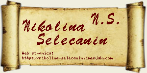 Nikolina Selečanin vizit kartica